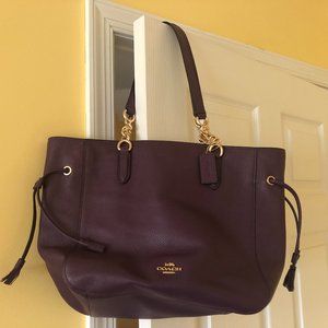 Coach Elle Chain Tote, Purple Pebble Leather
